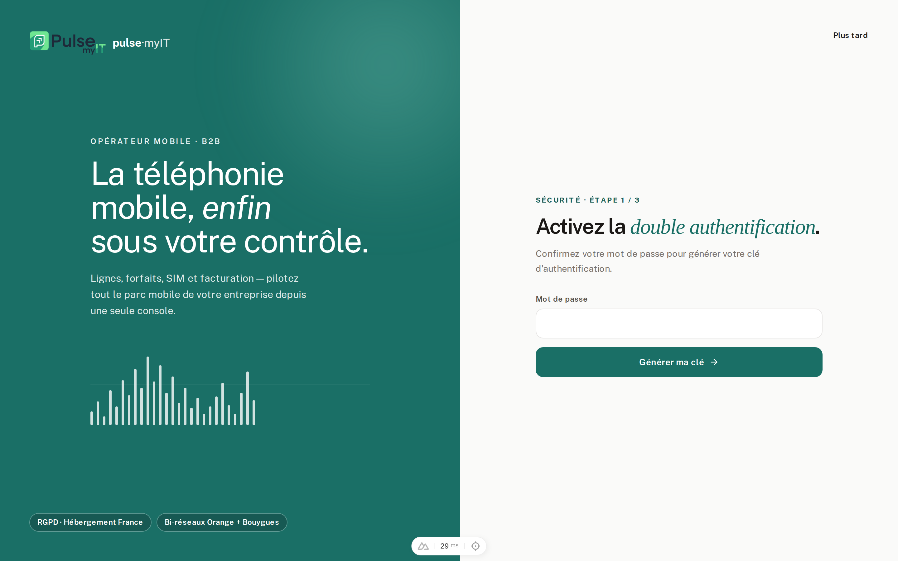 Activation de la double authentification (TOTP)