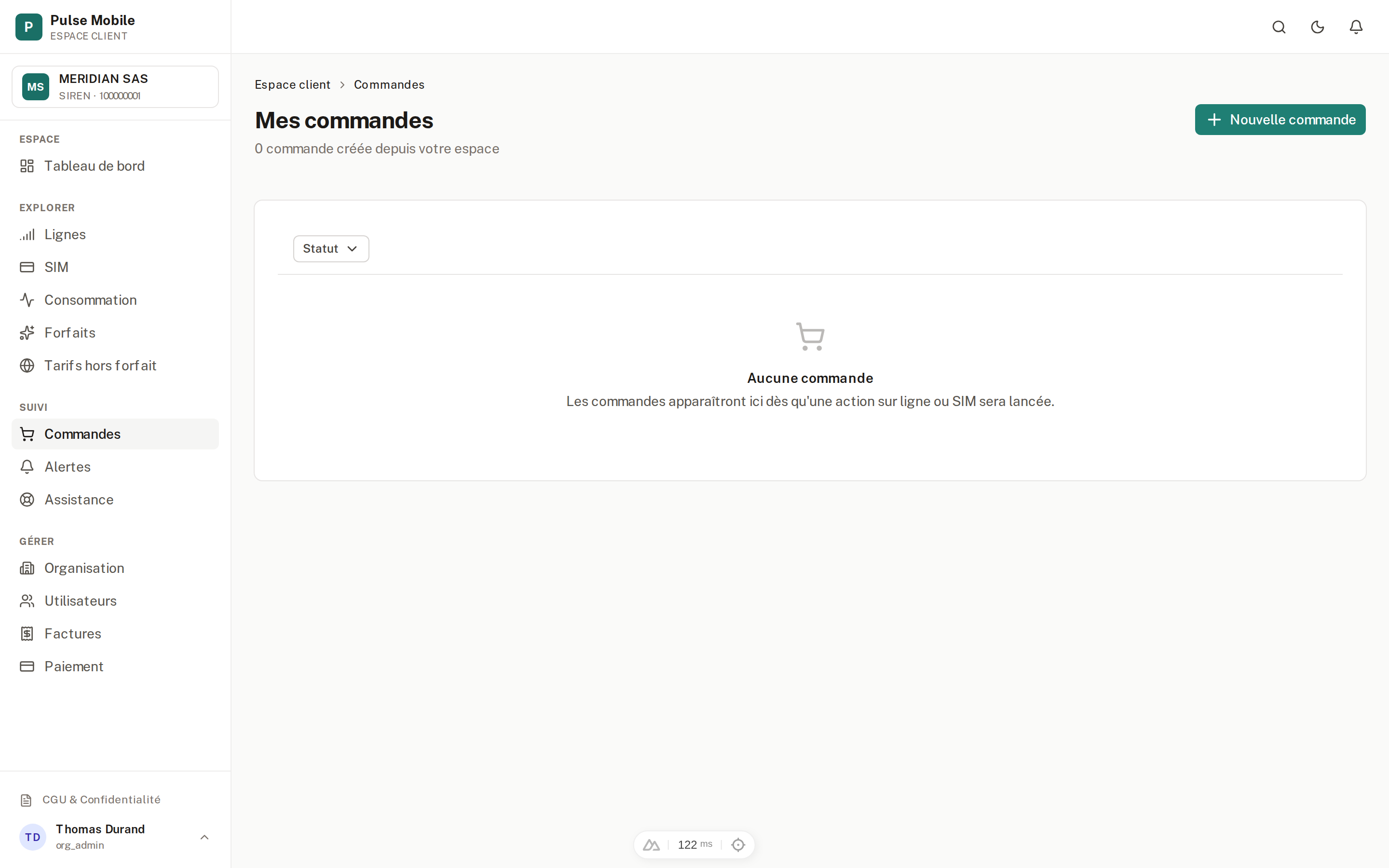 Liste de vos commandes